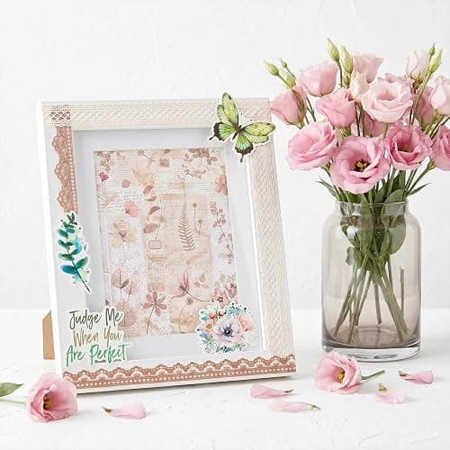 24 Sheets Pink Scrapbook Paper 12''x12'' Double-Sided Floral | Cardstock Lace Borders, Flower Stickers, Decorative Decoupage Paper Bundle for Journal, DIY Card Making Crafts thumbnail 7