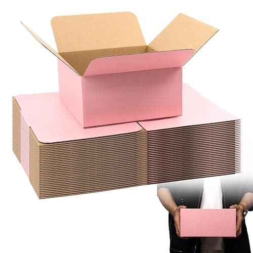 8x8x4 Pink Shipping Boxes, 30 Pack Mailing Boxes for Small Business, Corrugated Cardboard Boxes for Shipping, Packaging - Image 1