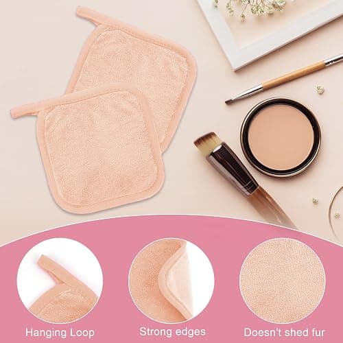 Puomue Makeup Remover Cloth 12 Pack, Ultra Soft and Reusable Microfiber Makeup Remover Towels for All Skin Types, Perfect Face Towels for Women, 6 Inch X 6 Inch, Multicolor thumbnail 3
