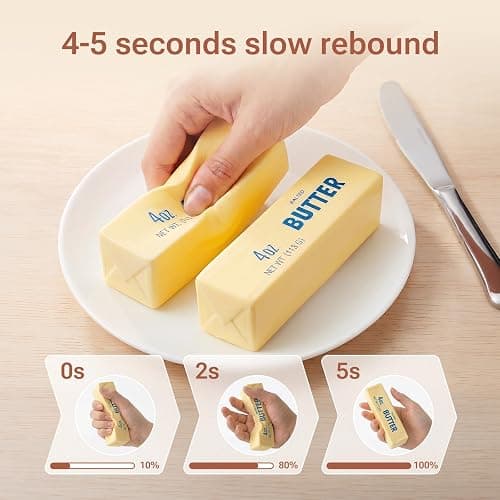 Butter Squishy Toys, Slow Rising Stress Relief Squishies, Soft PU Cream Scented Sensory Fidget Toys for Kids & Adults, Home & Desk Decor, Party Favors & Gifts thumbnail 4