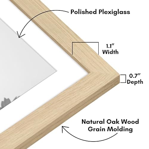 Americanflat 28x40 Poster Frame with Polished Plexiglass - Use as 24x36 Frame with Mat or 28x40 Frame Without Mat - Hudson Collection - Wide Picture Frame for Wall Display - Natural Oak - Natural Oak - 28x40 thumbnail 4