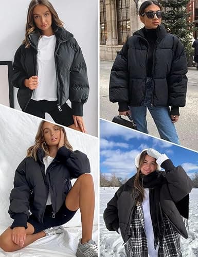 Gihuo Women’s Winter Cropped Puffer Jacket Coat Short Warm Quilted Jacket 2026 thumbnail 6