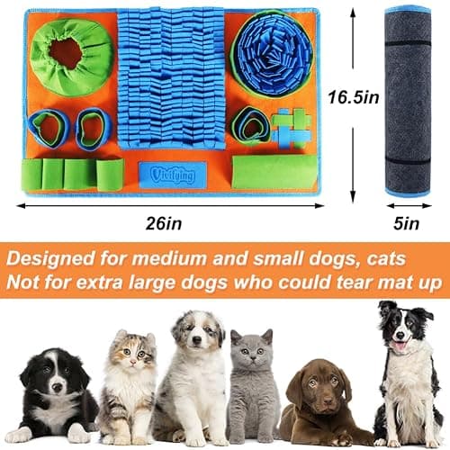 Vivifying Snuffle Mat for Dogs, Interactive Dog Puzzle Toy for Boredom and Mental Stimulation, Enrichment Feeding Game Sniff Mat Helps Slow Eating and Keep Busy thumbnail 2
