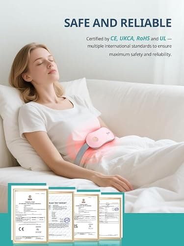 Slimpal Menstrual Heating Pad for Cramps, Portable Cordless Heating Pad for Period Pain Relief, Electric Wearable Heat Belt, Up to 8 Hours Constant Working, Gifts for Women Girl, Purple thumbnail 5