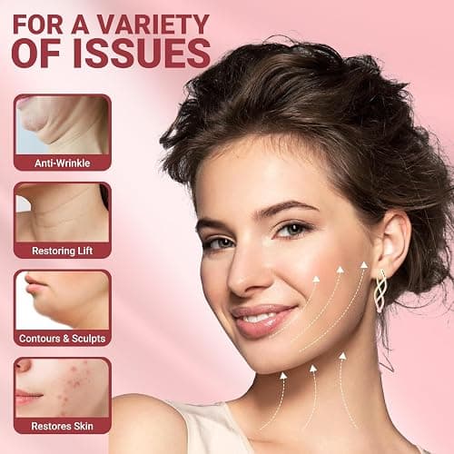 Juskaa Reusable V Line Lifting Mask with Chin Strap for Sleeping,Double Chin Reducer,Face Lift Prevent Sagging, Jaw Exerciser,Light Pink,M thumbnail 2
