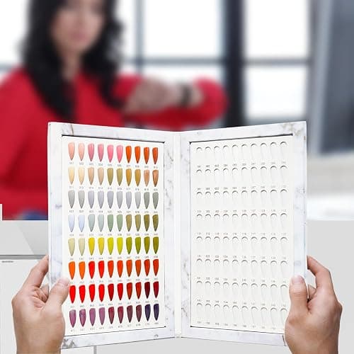Acycoin2A 160 Colors Nail Color Display Book Gel Polish Swatch Chart Salon Tools Diy Art Showing Shelf Coloring Board with 240 Nail Tips and Number Sticker Label (A) thumbnail 9