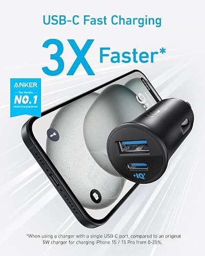 Anker USB-C Kfz-Ladegerät, 30W 2-Port Typ-C Kfz-Netzteil, Kfz-Ladegerät für iPhone mit PowerIQ 3.0, Für iPhone 17/16/15/14/13/12 Serie, Samsung Galaxy S23/S22/S21 Serie, iPad Pro, AirPods und mehr thumbnail 2