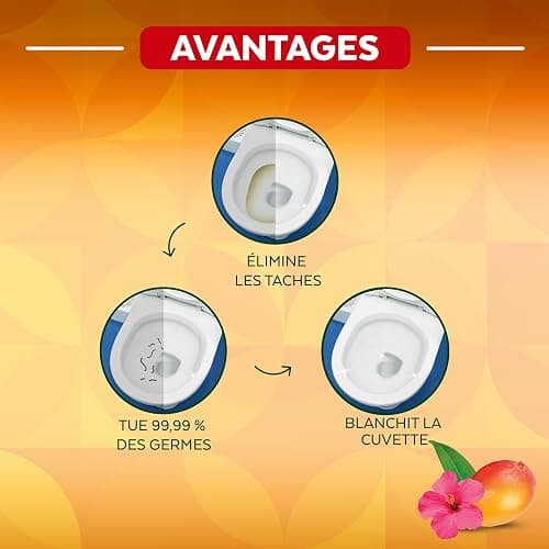 Lysol Brand New Day Toilet Bowl Cleaner, Disinfectant Gel, 710 mL | Removes Hard Water & Rust Stains, Kills Germs, Angled Bottle, Mango & Hibiscus Fragrance thumbnail 7