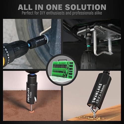 74-Piece Magnetic Nut Driver Set for Impact Drill Metric & SAE, Impact Socket Adapter, Power Bits with Magnetic Holder, Wing Nut Driver, Universal Socket, 1/4'' Quick-change Bit Extension thumbnail 8
