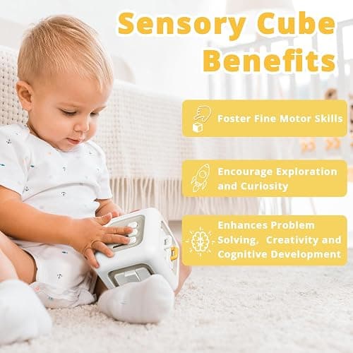 SOCBTNSO Busy Cube Toy for 1 Year Old Boy, Montessori Toys for 1+ Year Old, Travel Sensory Toys for Toddlers 1-3, Learning Fine Motor Skills| 1st Birthday Gifts 9 12 Months Baby Easter Basket Stuffers thumbnail 7