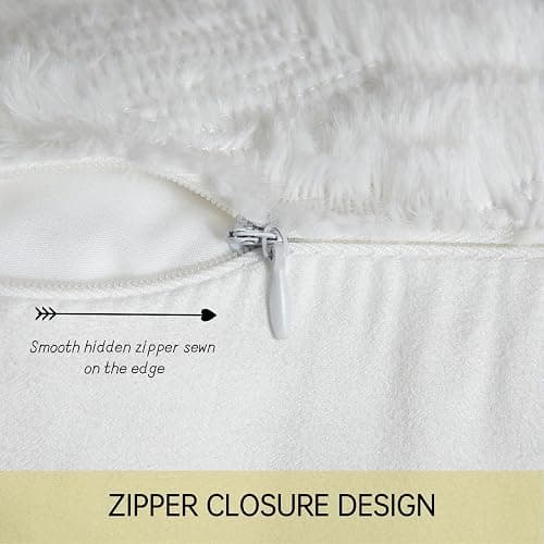 MIULEE Pack of 2 Christmas Embroidered Faux Wool Throw Pillow Covers Decorative Pillowcase Cushion Case for Couch Sofa Bedroom Car 18x18 Inch, Pure White thumbnail 5