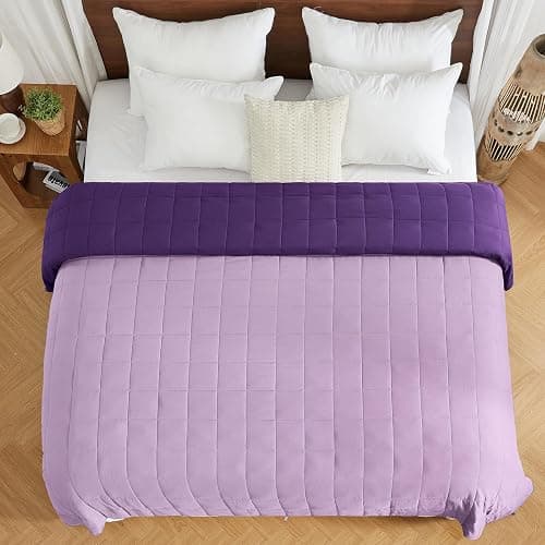 yescool Weighted Blanket for Adults (20 Lbs, 60”X 80”, Purple) Heavy Thick Bed Blanket Queen/Full Size for Sleeping Perfect for 190-210 Lbs, Cozy Gifts for Women, Machine Washable thumbnail 7