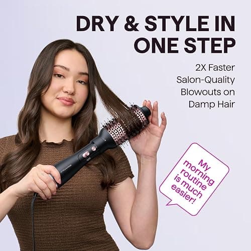 Wavytalk Hair Dryer Brush Set, Air Sculpt 4-in-1 Hot Air Brush Set | Blowout Brush Styler for Salon Blowouts, Volumizing, and Straightening, Sleek Frizz-Free for Every Hair Type, Black thumbnail 2