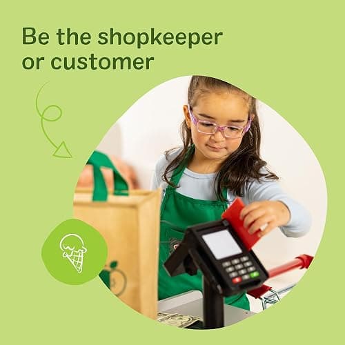 Melissa & Doug, Fresh Mart Pretend Grocery Store, Kids Cash Register with Scanner, Shelves, & Conveyor Belt, Kids Toys for Girls & Boys thumbnail 6