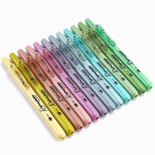 WRITECH Retractable Highlighters Assorted Colors: Chisel Tip Click Aesthetic Highlighter Marker Pens Pack Multi Colored Ink No Bleed Smear for Highlighting Journaling (12ct Neutral) thumbnail 7