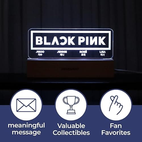MEMELIGHT Black.Pink Night Light, Kpop Merchandise, Korean Idol Lamp for Blink, 7RGB Color, Dimmer, 8.3 x 4.2 x 1.7 thumbnail 4