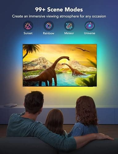 Govee TV LED Backlight, RGBIC Smart LED Strip Lights for 55-65 Inch TVs, Bluetooth and Wi-Fi APP Control, Works with Alexa & Google Assistant, Music Sync, 99+ Scene Modes, Adapter thumbnail 5