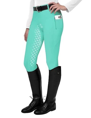 FitsT4 Sports Women's Full Seat Riding Tights Active Silicon Grip Horse Riding Tights Equestrian Breeches - Image 1