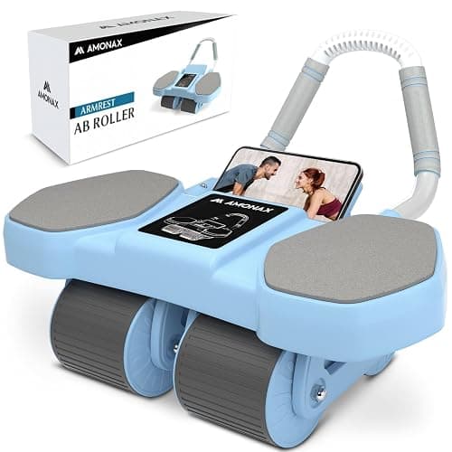 Amonax Ab Roller Exercise Wheel, Four Wheel Abs Trainer with Elbow Support, Abdominal Exercise Equipment for Core Abs, Automatic Rebound Abs Workout Equipment For Home Gym Men Women Use - Image 1