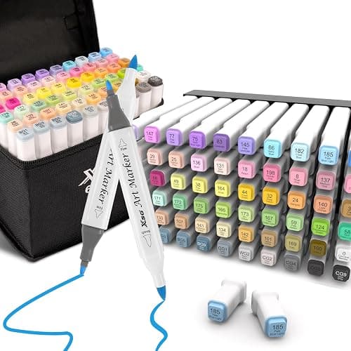 Alcohol Markers,60 Colors Dual Tip Brush & Fine Tip Art Marker Set,for Blending & Shading,Ideal for Coloring Books, Manga & Professional Artwork,Includes Blender Pen & Portable Case,Ideal for All Ages - Image 1