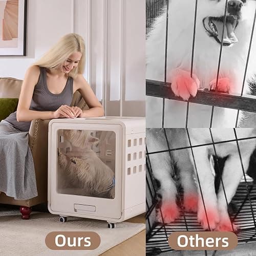 LoveTail Foldable Dog Crate Furniture，Acrylic Dog Cage End Table, for Small/Medium Dogs,Durable Dog cage with Movable and Modular Design - Safe, Stylish and Convenient thumbnail 5