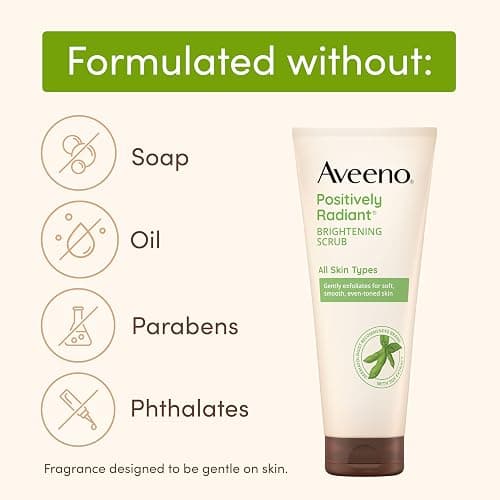Aveeno Positively Radiant Skin Brightening Exfoliating Daily Facial Scrub, Gentle with Moisture-Rich Soy Extract, Helps Improve Skin Tone & Texture, Oil- & Soap-Free, Hypoallergenic, 5 oz thumbnail 4