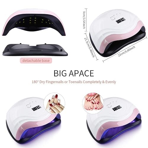 Aokyom 168W Lámpara Secadora UV Uñas, Gel Curado Máquina 36LED y Pantalla LED, con 4 Temporizador de 10s,30s,60s 99s Para Manicura Pedicura Nail Art Hogar, Salón thumbnail 4