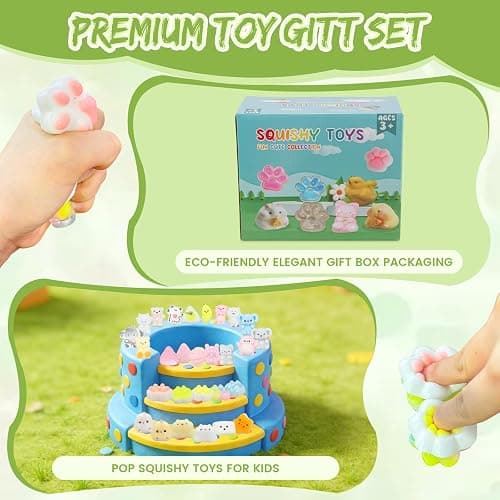 28pcs Squishy Pack,Fidget Toys Kit,Include taba Squishies Party Favors for Kids 4-8 8-12 Treasure Box Toys for Classroom Birthday Xmas Gifts Goodie Bag Stocking Stuffers for Teens (28pcs) thumbnail 8