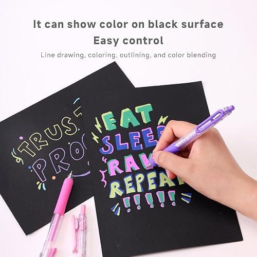 languo Acrylic Gel Pens for Coloring, 54 Colors Click Acrylic Paint Pens Set with 0.7mm Tip for Adult Coloring, Colored Gel Pens for Black Paper, Rock, Glass, Fabric, DIY and Art Crafts Supplies thumbnail 8