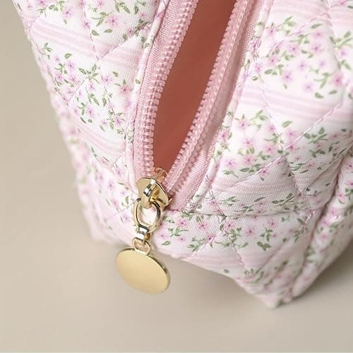 Suweiyuanshiyi Floral Makeup Bag,Multi-Functional Coquette Cosmetic Bag,Soft Fuzzy Cosmetic Pouch Puffy Travel Toiletry Bag,Aesthetic Makeup Brushes Storage Bag for Women Girls Girlfriends thumbnail 3