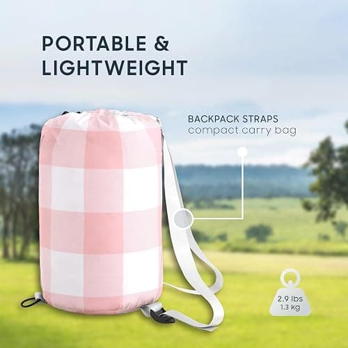 Wake In Cloud - Kids Sleeping Bag for Boys Girls Toddlers, Camping in Warm Cold Weather, Backpacking Lightweight Compact Outdoor Liner for 3 Seasons, Gingham Plaid thumbnail 4
