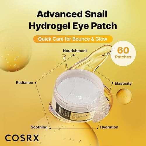COSRX Advanced Snail Hydrogel Eye Patch (60pc), Gel Serum Mask, Puffy Undereye Treament, Fine Lines, Refresh, Hydrate, Korean Skin Care, Stocking Stuffers for Women thumbnail 2
