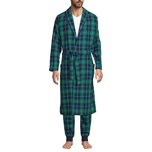 Lands' End Men's Flannel Sleepwear Robe - Image 1