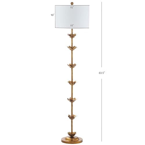 Safavieh FLL4003A Lighting Collection Landen Leaf 63.5" Antique Gold Floor Lamp, Metal thumbnail 5