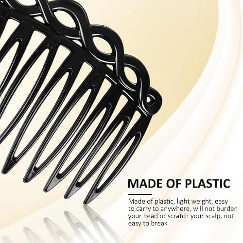 COMNICO 6 Pcs French Hair Side Combs, Women Hair Comb Accessories Set Plastic Twist Decorative Comb Hair Clips 4 Colors Bridal Wedding Veil Teeth Hair Combs for Multiple Hairstyles Girls Women thumbnail 3