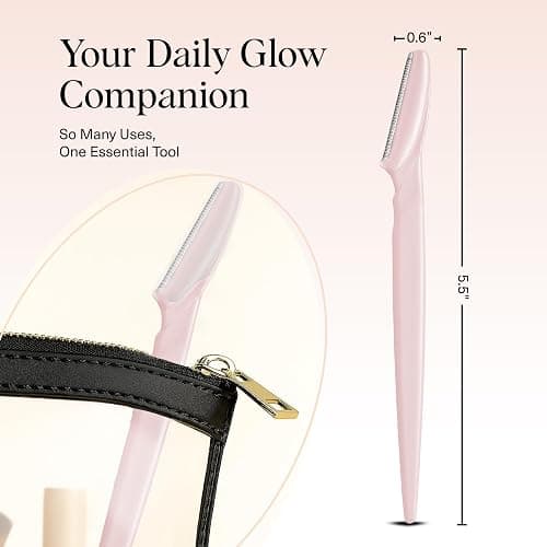 Kitsch Dermaplane Razor for Women Face – Face Razors for Women & Men, Eyebrow Trimmer & Face Shaver – Exfoliating Facial Razor & Skin Care Tool for Smoother Skin - Blush, 12 pcs thumbnail 5