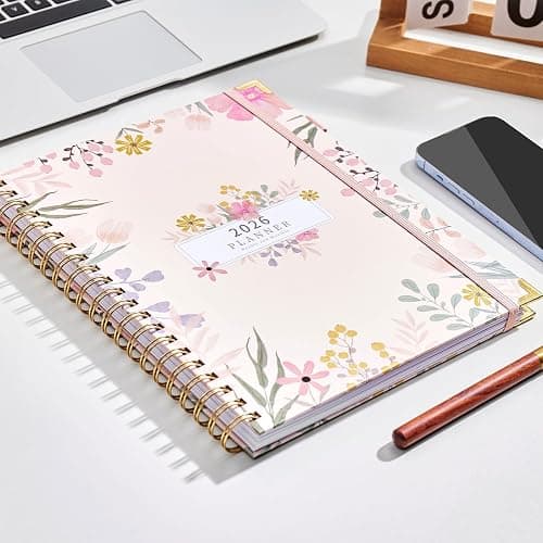 2026 Planner Weekly and Monthly Jan. 2026 to Dec. 2026 Hardcover 8.5" x 11" Planner for Women with Tabs Spiral Planners with Stickers 53 Weeks Schedule Yearly Agenda with Inner Pocket & Bookmark thumbnail 2