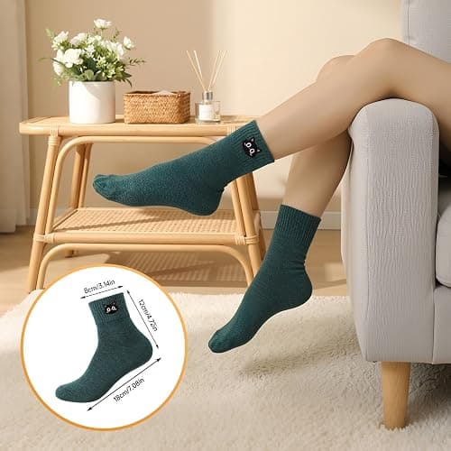 soxitoevy 10 Pairs Women Crew Socks Cute Embroidery Cotton Socks | Soft Cotton Blend, Embroidery Pattern, Elastic Ribbed Cuff, Mid-Calf Length, Ideal Gifts for Women Girls or Friends thumbnail 7