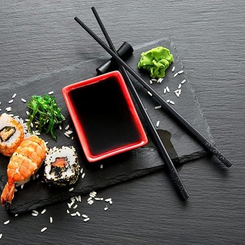 YFWOOD 5 Pairs Chopsticks, Safe Non-Slip Reusable Chopsticks Dishwasher, 9.4 Inch- Black thumbnail 7