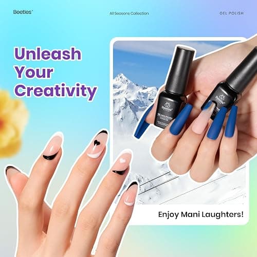 Beetles Winter Gel Nail Polish Set - Vibrarnt Holiday 55 Colors Gel Polish Kit with 5 Bottles Base Glossy Matte Top Coat UV LED Soak off Nail Polish Red Brown Pink Green Blue Christmas Gifts for Women thumbnail 3