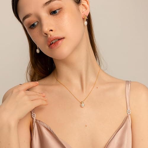 Cowlyn Dainty Pearl Choker Necklace for Women 14K Gold Plated Beaded Chain Necklace, Handmade Trendy Jewelry Gifts for Wedding Birthday thumbnail 6