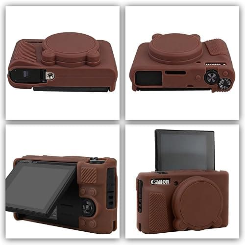 Supmay Gehäuse für PowerShot SX740 HS, SX730 HS Kamera, weiche Silikon Schutztasche abnehmbare Linse Abdeckung, Silikon Abdeckung Gummi weiche Kamera Gehäuse, Braun thumbnail 4