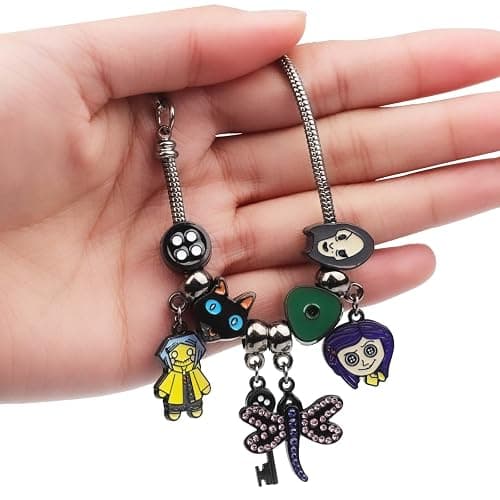 woxafo Coraline Bracelet Coraline Charm Accessories for Women Men, Coraline Jewelry for Halloween Costume Cosplay Movie Props Dress Up thumbnail 4