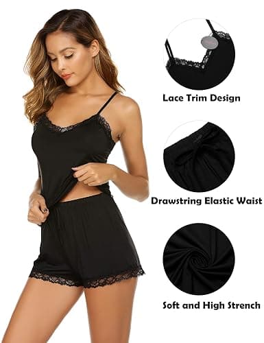 Avidlove Women Cami Pajama Set Modal Sleepwear Lace Trim Short PJ Set with Shorts thumbnail 4