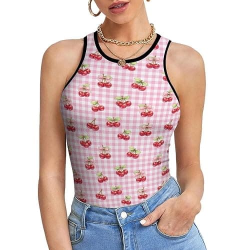 DeWoxkex Womens Tank Top Summer Sleeveless T-Shirt Casual Workout Fitness Vest Basic Cami Shirts Small thumbnail 2