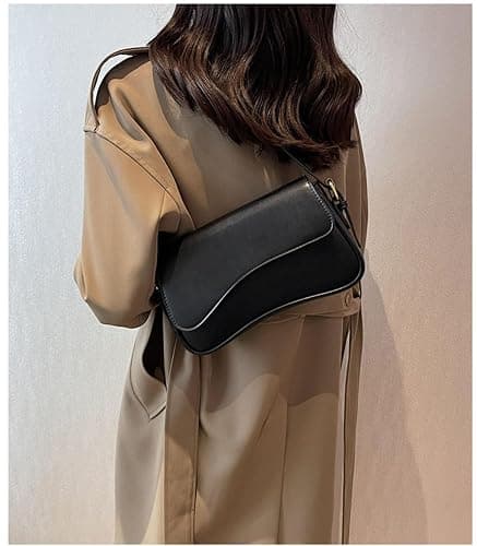 Shoulder Bag for Women Y2K Trendy Purse Vegan Leather Hobo Handbags Clutch Saddle Bag with 2 Removable Strap thumbnail 4