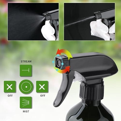 Arkeiliy 2-Pack Leakproof Spray Bottles (300ml/10oz) - Adjustable Nozzle for Fine Mist & Jet Stream | Premium Refillable Plastic Bottles for Hair Styling, Plant Misting, Cleaning Solutions (Clear) thumbnail 4