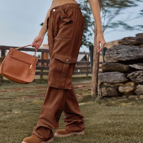 Cargo Pants Womens Jeans Parachute Loose Fit Wide Leg Pants Fashion Y2K Sweatpants Workout Athletic High Waisted Pants thumbnail 4