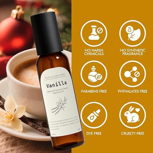 Vanilla Fragrance Room Spray, Long-Lasting Room Freshener for Home, Bathroom and Kitchen, Air Freshener Spray, Odor Eliminator, 2 x 4.06 fl oz thumbnail 3