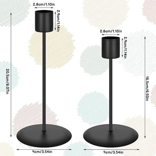 4 Pcs Candle Holders Candlestick, Metal Candle Stand Holder Black Retro Pillar Candle Holder for Home Party Living Room, Wedding Thanksgiving Christmas Advent Dinning Table Mantel Decoration(Black) thumbnail 3